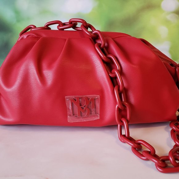 Jewel Badgley Mischka Bags Nwt Badgley Mischka Red Vegan Leather